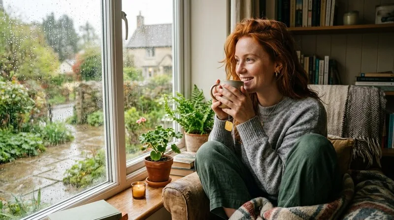 Person schreibt Dankbarkeitstagebuch abends — Gratitude Journal vor dem Schlaf