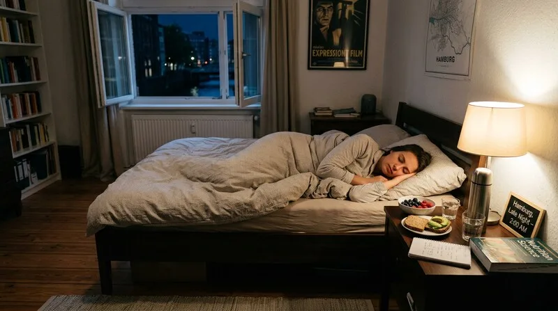 Senior liegt entspannt im Bett — Schlaf im Alter Tiefschlaf Melatonin